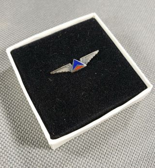 VINTAGE DELTA AIRLINES STERLING SILVER FLIGHT ATTENDANT SERVICE PIN W/BOX 2