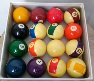 Vintage Spalding Pool Balls Billard Complete Set