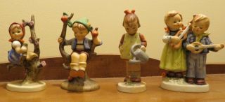 Vintage Mi Hummel - Set Of 4 Hummel Figurines (tmk1,  Tmk2 And Tmk3)