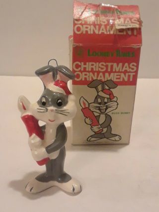 Rare Vintage 1977 Looney Tunes Bugs Bunny Christmas Ornament Dave Grossman W Box