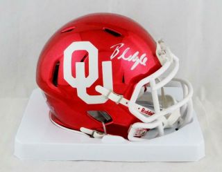 Baker Mayfield Signed Oklahoma Sooners Chrome Mini Helmet - Beckett Auth White