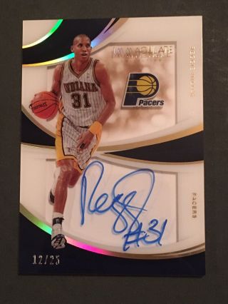 2018/19 Panini Immaculate Shadowbox Signatures Reggie Miller Pacers Auto /25