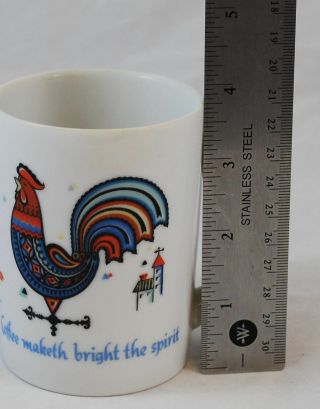 Vintage Berggren Rooster Coffee Mug - Coffee Maketh Bright The Spirit