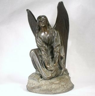 Antique Bronze Angel Signed Th Gechter Dated 1840 Greek Goddess All