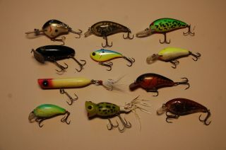 Vintage Fishing Lures Including Jitterbug,  Hula Popper - All In