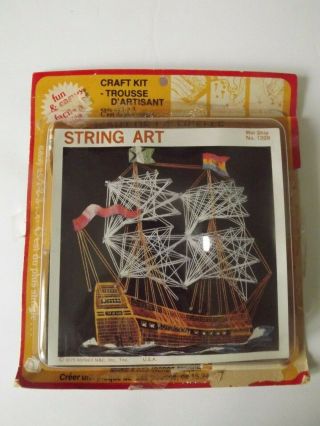 Vtg 1979 Mcneill String Art Warship Kit 1209 In Open Package