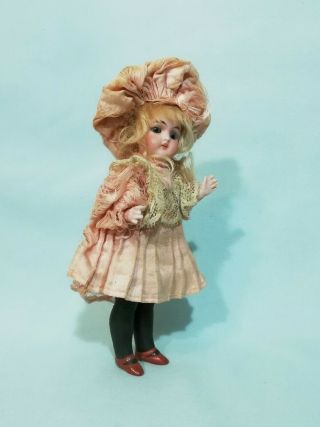 Rare Antique All Bisque S&h 890 Mignonette Simon & Halbig Black Stockings Doll