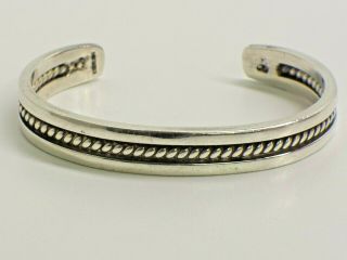 Vintage Native American Sterling Silver Cuff Bracelet For Up To 7.  5 " Wrist