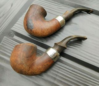 2 Vintage K&p Peterson Wooden & Silver? Band Pipes Standard 314 & 305 Petersons