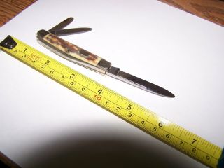 Vintage Pocket Knife Stag 3 Blade Whittler Krusius Solingen Germany Nos.  2 7/8