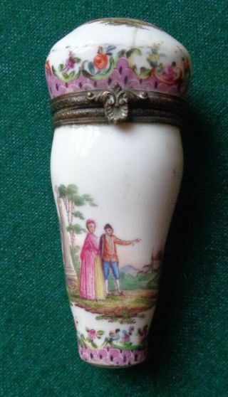 Pretty Antique 18th Century Imperial German Ludwigsburg Porcelain Needle Case