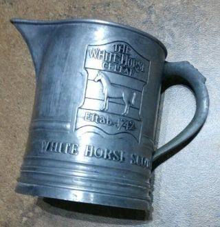 Vintage The White Horse Cellar Scotch Whiskey Metal Tankard Pitcher Mug 2