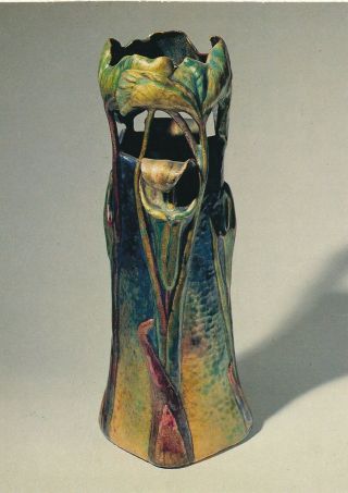 Vintage Postcard - Tiffany Studios - Cala Lily Vase Lava Favrile Glass York