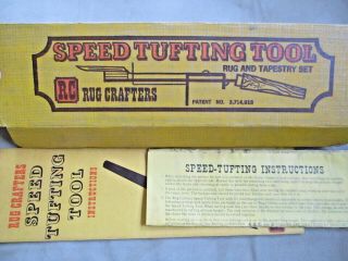 Vtg Rug Crafters Speed Tufting Tool W/ Instructions & Box
