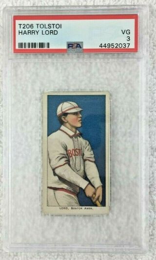1909 - 11 T206 T 206 Harry Lord Tolstoi Psa 3 Boston Red Sox Chicago White Sox Wow