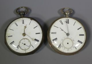 2 Antique Hallmarked Sterling Silver Cased Pocket Watches As Seen Spares