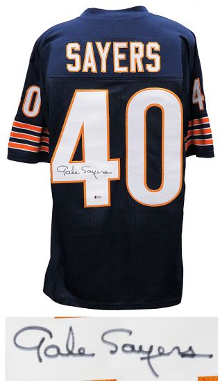 Gale Sayers Chicago Bears Signed Navy Football Jersey - Beckett