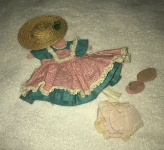 Vintage Madame Alexander 1955 Alexanderkins Dress And Hat Great Outfit 3