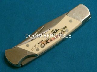 Nm Vintage Schrade Usa Sc507 Rolling Thunder Drag Racing Scrimshaw Knife Knives