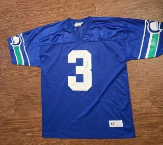 Men’s Vintage Logo Athletic Seattle Seahawks Rick Mirer Jersey Size Adult Large