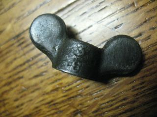 Iron Maliable Iron Wing Nut Marked With 3/8 & Diamond Cartouche Vintage