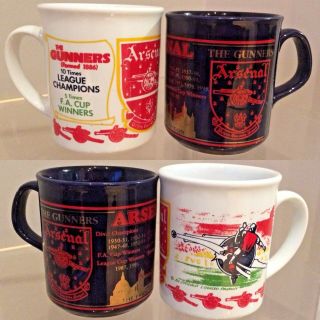 Arsenal Gunners Fc Football Vintage Gooners Winners 90s Footy Gift Cup Mug X 2