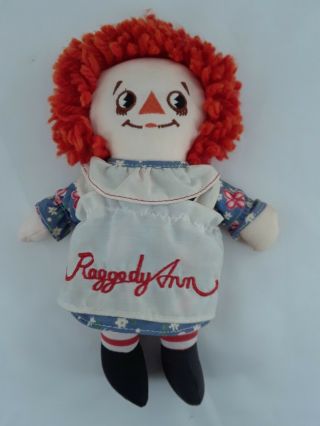 Vtg Classic Raggedy Ann Stuffed Rag Doll Plush Soft Toy 8 "
