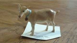 Vintage Hagen Renaker Tan Dairy Goat On Card Miniature Farm Animal Ceramic