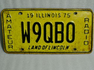 1975 W9qbo Amateur Ham Radio Operator License Plate Illinois Man Cave