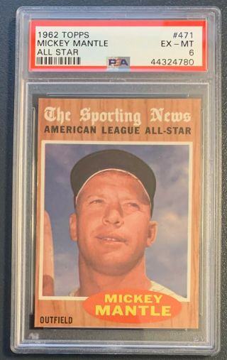 1962 Topps Mickey Mantle The Sporting News 471 Psa 6