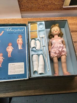 Madame Alexander Marybel Gets Well Doll 15 " Vintage 1958 Case Accessories Tagged