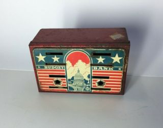 Louis Marx Toys Tin Metal Budget Bank Usa Capitol Building Americana Vintage