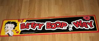 Vintage Betty Boop Way Metal Tin Sign 5” X 24”