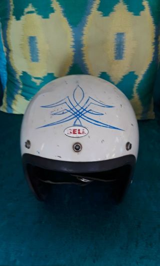 Vintage 1971 Bell R - T Helmet With Pinstriping