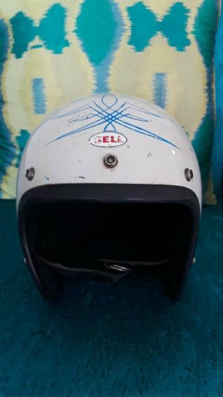 VINTAGE 1971 BELL R - T HELMET WITH PINSTRIPING 2