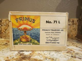 Vintage Sweden Primus No.  71 Single Burner Camp Stove - With Case And Tool Key