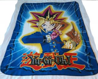 Yu - Gi - Oh Vintage Throw Blanket 1996 Spellout Soft Fleece 48”x 60” Yu Gi Oh Anime