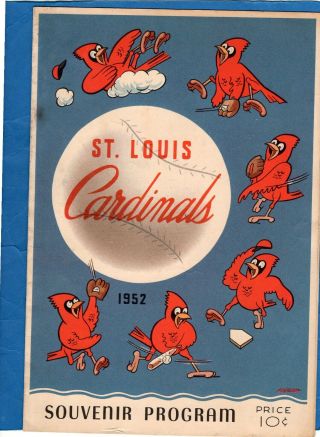 Vintage 1952 Brooklyn Dodgers Vs Cardinals Scorecard Program Robinson Ex,
