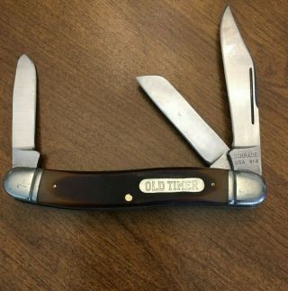 Vintage Schrade U.  S.  A 858 Old Timer Lumberjack Stockman Pocket Knife 4 5/8 "