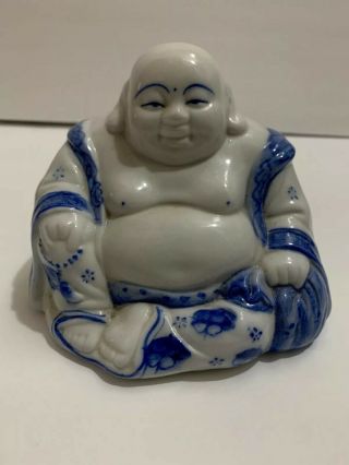 Antique Chinese Porcelain Buddha Blue And White