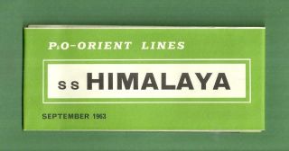 1960 P&o Orient Line Cruise Ship Ocean Liner Deck Plan S S Himalaya