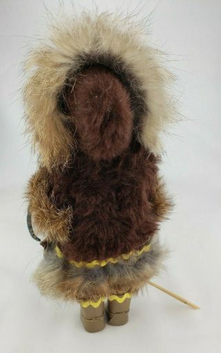 Vintage 1960 ' s Native American Eskimo Doll Fur Trim Sleepy Eyes 2