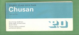 1969 P&o Line Cruise Ship Ocean Liner Tourist Class Deck Plan Chusan