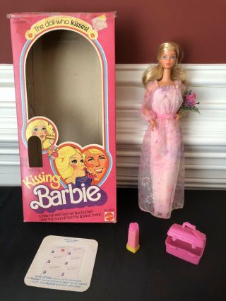 Vintage Mattel 1978 Kissing Barbie Doll 2597 And Accessories