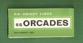 1963 P&o Orient Line Deck Plan Cruise Ship Ocean Liner S.  S.  Orcades