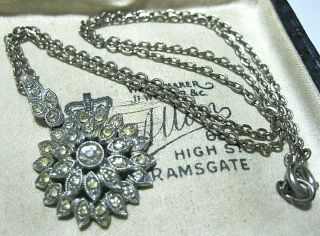 Vintage Jewellery Antique Edwardian Art Deco Paste Crystal Star Pendant Necklace