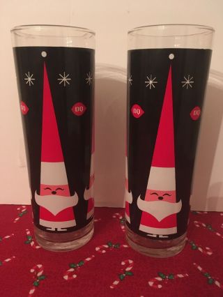 2 Vintage Dairy Queen Dq Holt Howard 7 " Christmas Santa Glasses Tumblers