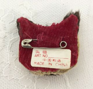 Vintage 1960 ' s Cat Head Pin Brooch 1.  5 