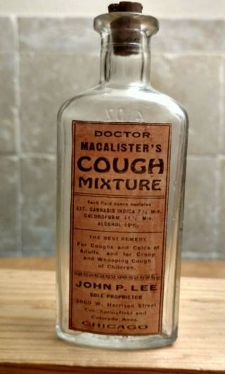 Vintage Medicine Hand Crafted Bottle,  Dr.  Macalister 