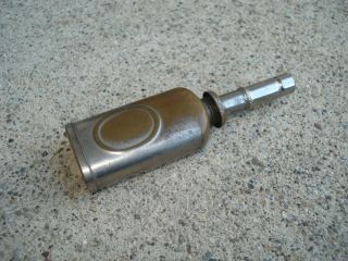 Antiq Mini Pocket Met Gun / Fishing Reel Oiler Can Pat 1905 Vtg Nickel Brass Old